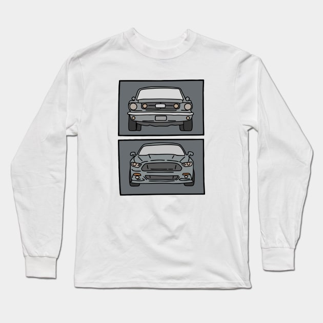 old and new muscle car Long Sleeve T-Shirt by fokaction